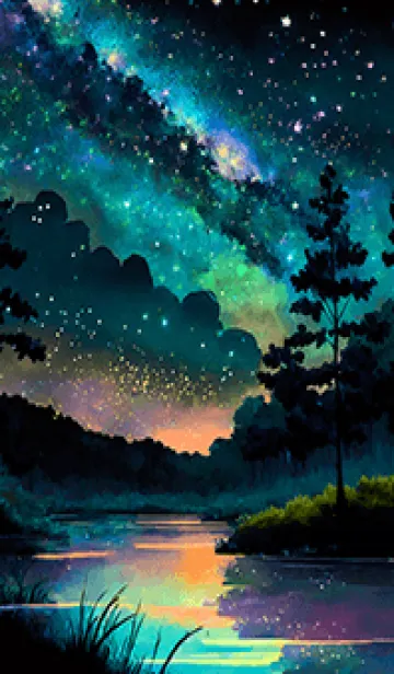 [LINE着せ替え] 綺麗な星空の夜景着せかえ#439の画像1