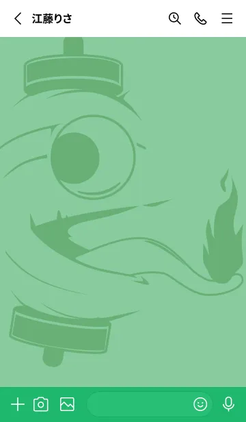 [LINE着せ替え] kabemon-提灯おばけ 葦葉色の画像2