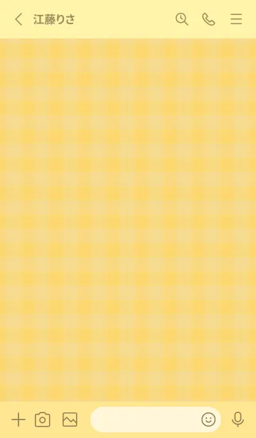 [LINE着せ替え] light yellow チェック柄の画像2