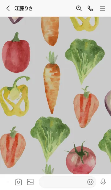 [LINE着せ替え] 【シンプル】お野菜の着せかえ#167の画像2