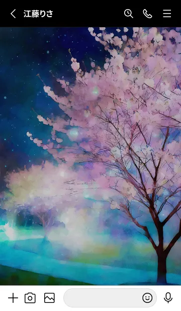 [LINE着せ替え] 美しい夜桜の着せかえ#296の画像2