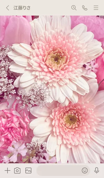 [LINE着せ替え] LOVE FLOWER-WHITE&PINK 14の画像2