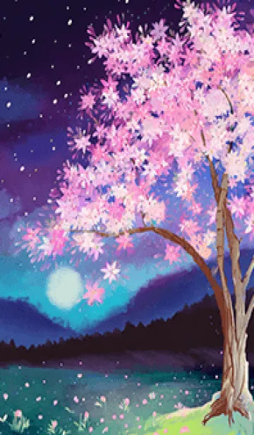 [LINE着せ替え] 美しい夜桜の着せかえ#298の画像1
