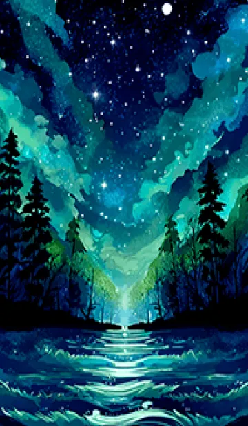 [LINE着せ替え] 綺麗な星空の夜景着せかえ#446の画像1