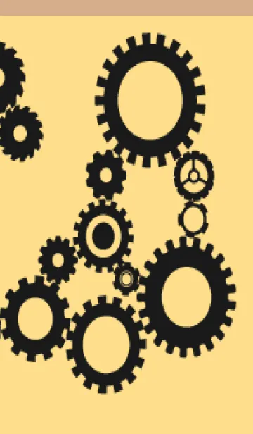 [LINE着せ替え] 歯車 薄茶と黄色の画像1