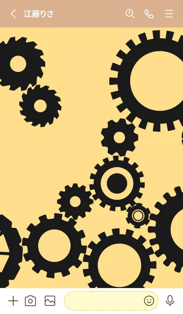 [LINE着せ替え] 歯車 薄茶と黄色の画像2