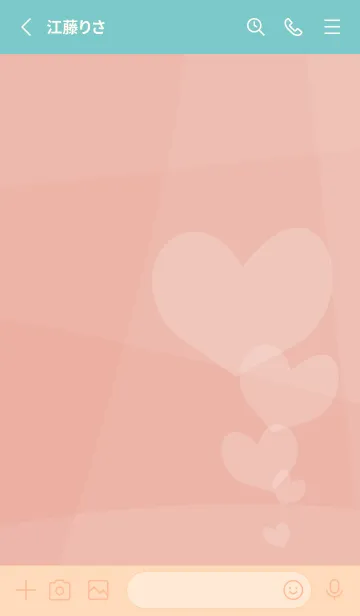 [LINE着せ替え] pink & blue ごきげんハートの画像2