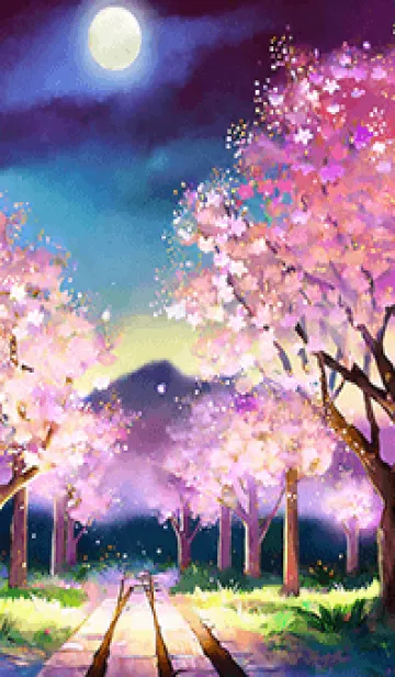[LINE着せ替え] 美しい夜桜の着せかえ#304の画像1