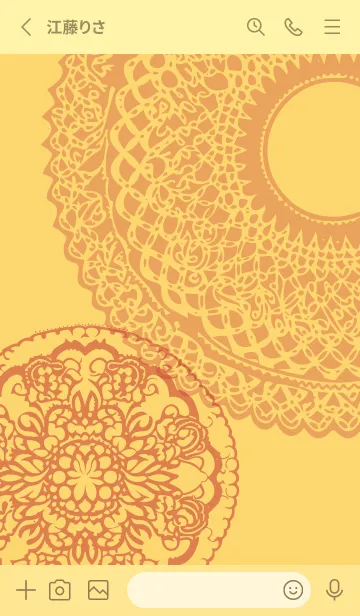 [LINE着せ替え] light yellow レース模様の画像2