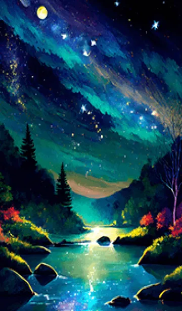 [LINE着せ替え] 綺麗な星空の夜景着せかえ#453の画像1