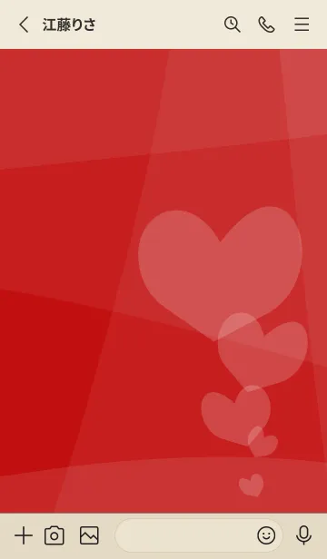 [LINE着せ替え] red & beige ごきげんハートの画像2