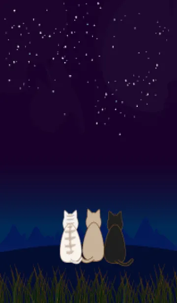 [LINE着せ替え] 夜の猫たちの着せかえの画像1