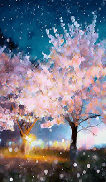 [LINE着せ替え] 美しい夜桜の着せかえ#306の画像1