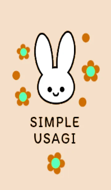 [LINE着せ替え] シンプル ウサギ -フラワー-86の画像1