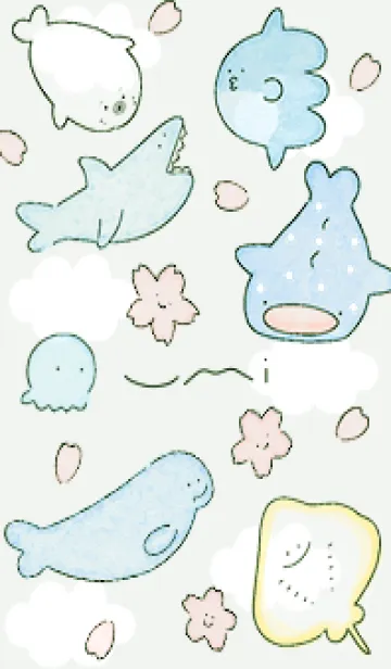 [LINE着せ替え] pistachio Watercolor Loose Sea 06_2の画像1