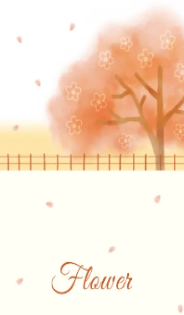 [LINE着せ替え] Flower 007 【桜×茶×黄】の画像1