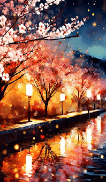 [LINE着せ替え] 美しい夜桜の着せかえ#309の画像1