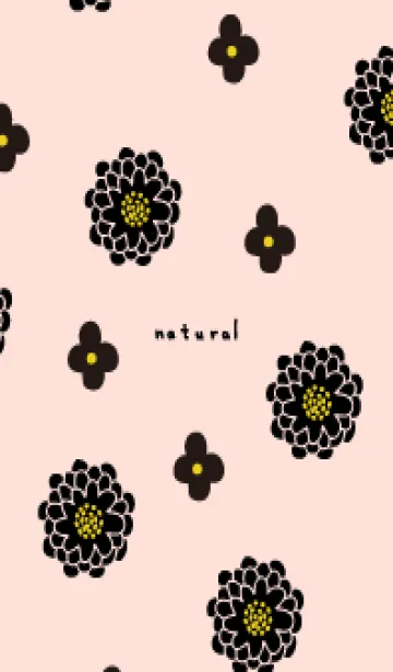 2種の花 黒26のLINE着せ替え