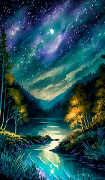 [LINE着せ替え] 綺麗な星空の夜景着せかえ#459の画像1