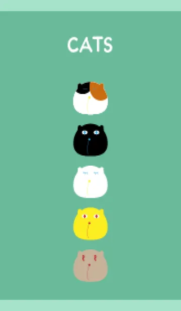 [LINE着せ替え] ぼんやりした猫 青緑の画像1