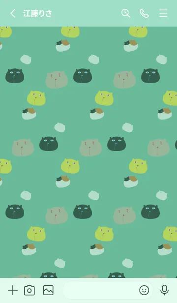 [LINE着せ替え] ぼんやりした猫 青緑の画像2