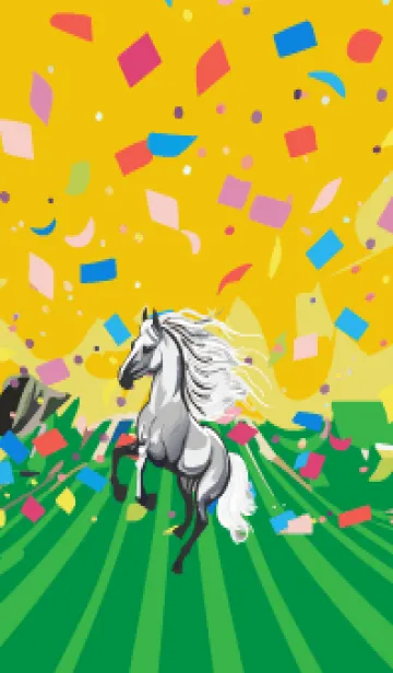 [LINE着せ替え] yellow かわいいお馬さんの画像1