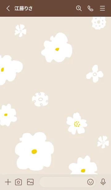 [LINE着せ替え] シンプル 大人 白い花20の画像2