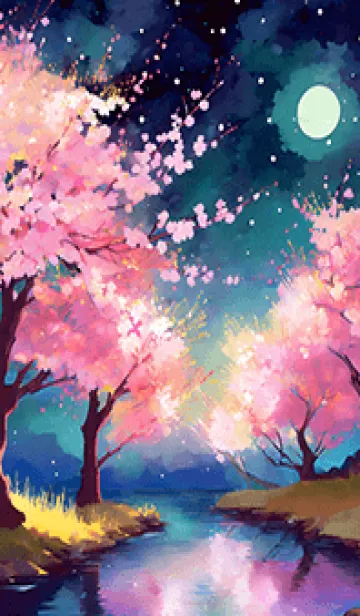 [LINE着せ替え] 美しい夜桜の着せかえ#314の画像1