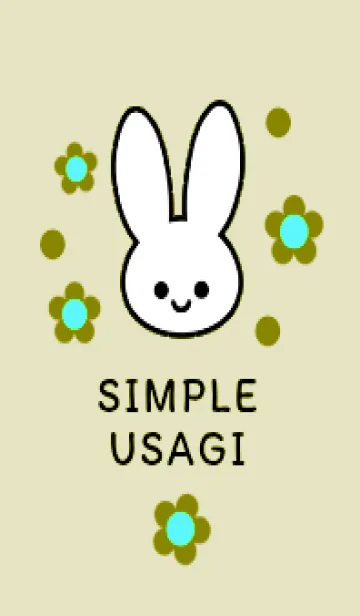 [LINE着せ替え] シンプル ウサギ -フラワー-87の画像1