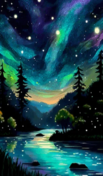 綺麗な星空の夜景着せかえ#463の着せ替えメイン画像