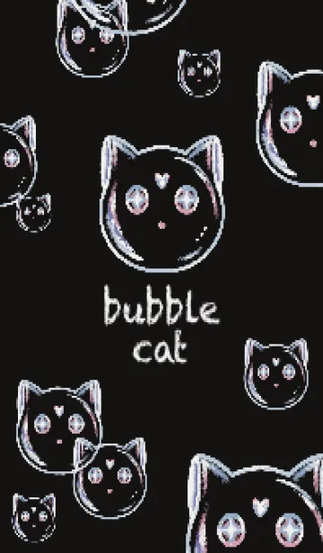 [LINE着せ替え] Bubble Cat (Black Ver.)の画像1
