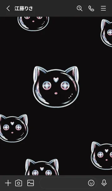[LINE着せ替え] Bubble Cat (Black Ver.)の画像2