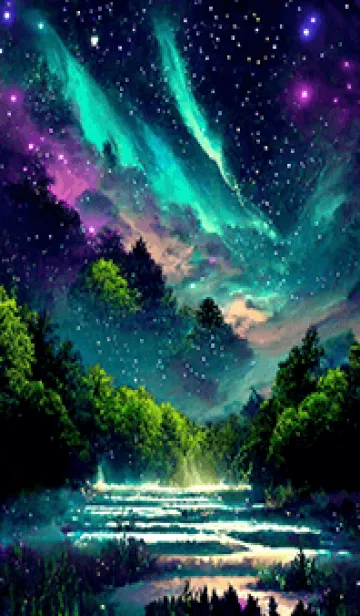 [LINE着せ替え] 綺麗な星空の夜景着せかえ#465の画像1