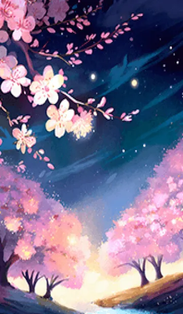 [LINE着せ替え] 美しい夜桜の着せかえ#318の画像1