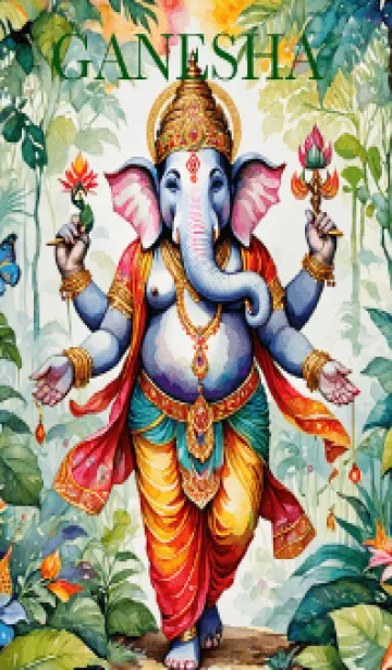 [LINE着せ替え] Ganesha Wealth & Rich Water Color (JP)の画像1