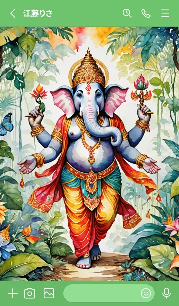 [LINE着せ替え] Ganesha Wealth & Rich Water Color (JP)の画像2