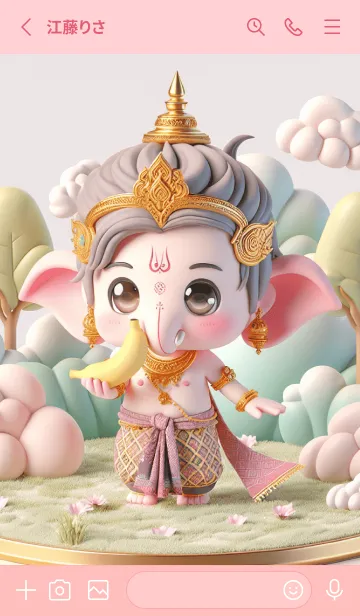 [LINE着せ替え] Cute Ganesha Lucky lottery & rich (JP)の画像2