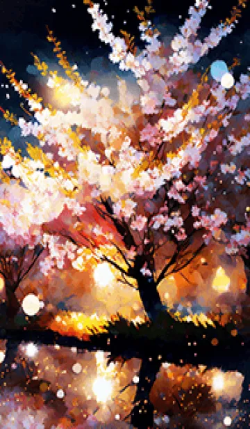 [LINE着せ替え] 美しい夜桜の着せかえ#319の画像1