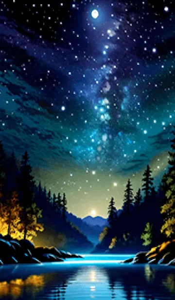 [LINE着せ替え] 綺麗な星空の夜景着せかえ#467の画像1