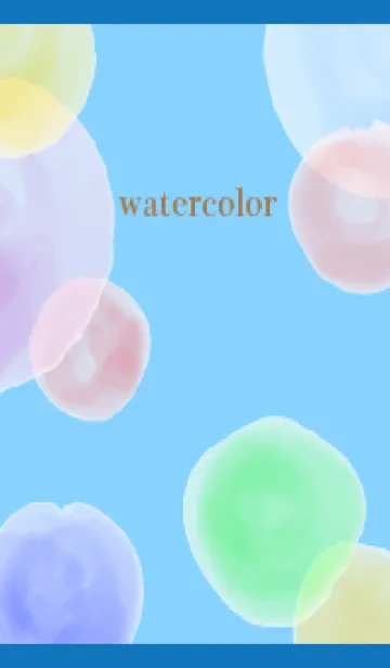 [LINE着せ替え] 淡い水彩の円2 白と青の画像1