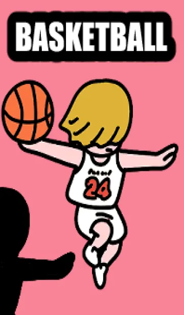 [LINE着せ替え] バスケダンク 白ユニフォーム pinkの画像1