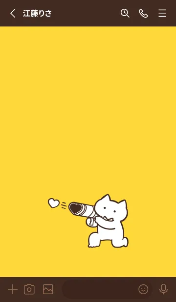 [LINE着せ替え] 推しねこ(brown&yellow)の画像2