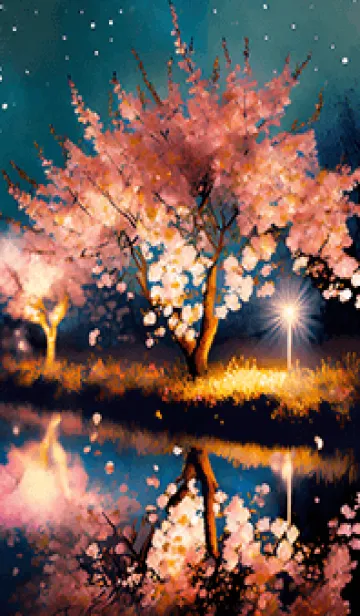 [LINE着せ替え] 美しい夜桜の着せかえ#323の画像1