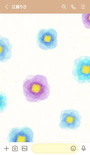 [LINE着せ替え] 水彩 花 青系28の画像2