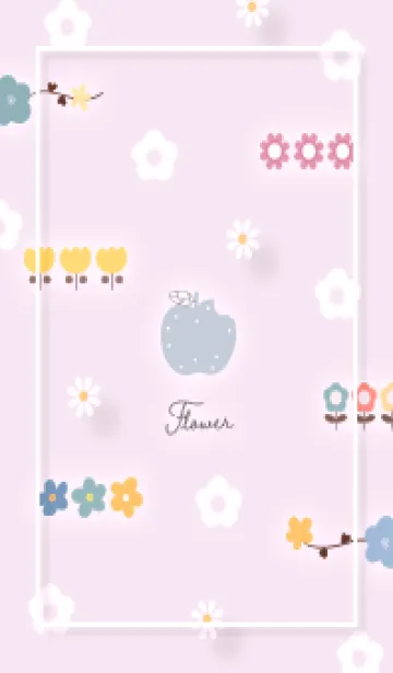 [LINE着せ替え] すみれ色 林檎と花08_1の画像1