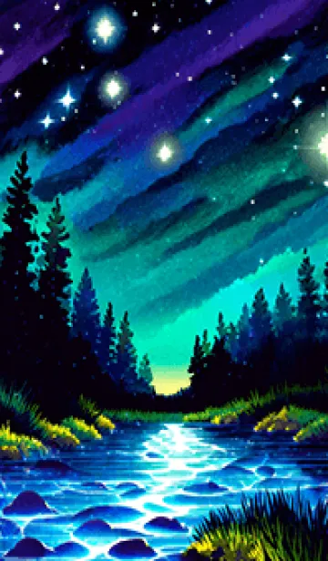 [LINE着せ替え] 綺麗な星空の夜景着せかえ#476の画像1