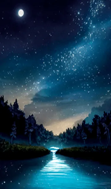 [LINE着せ替え] 綺麗な星空の夜景着せかえ#477の画像1