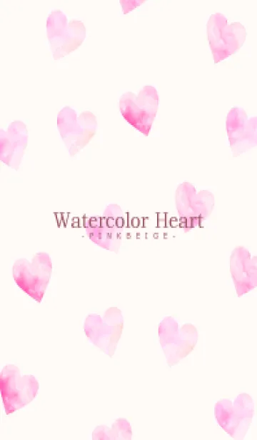 [LINE着せ替え] WatercolorHeart PINKBEIGE 23の画像1