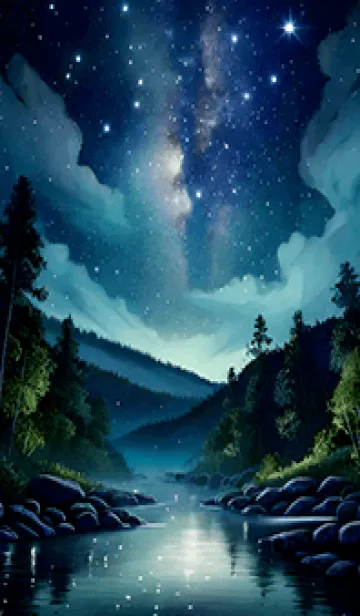 [LINE着せ替え] 綺麗な星空の夜景着せかえ#482の画像1