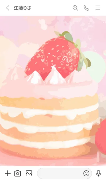 [LINE着せ替え] white いちごのケーキの画像2